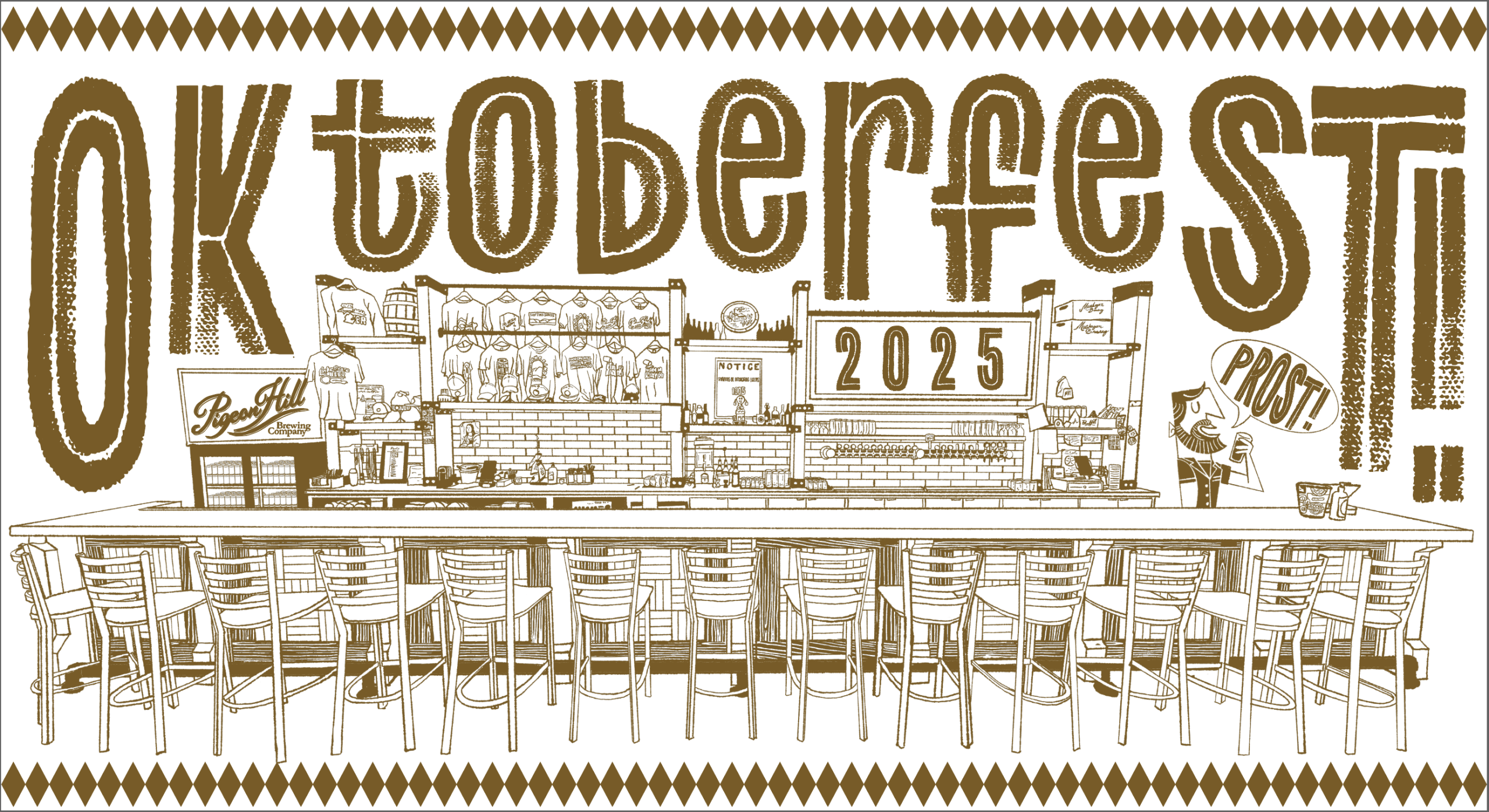 Banner advertising Pigeon Hill's Oktoberfest party